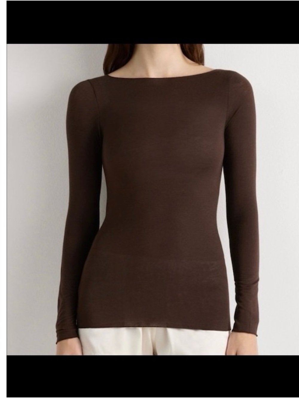 NWT Intimissimi Boat Neck Modal Cashmere Ultralight Top Brown Sz S